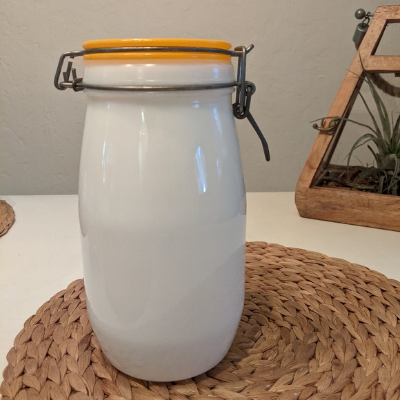 Milk Glass Canister, Vintage